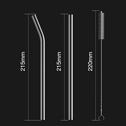 HeykirHome 12-Pack Reusable Glass Straw,Size 8.5''x10 MM,Including 6