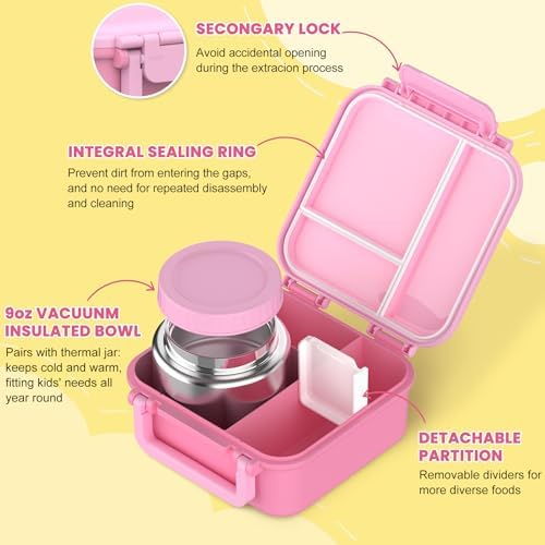 JOOPETALK Bento Lunch Box Set for Kids with 9oz Soup Thermo, Insulated
