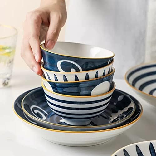 Chicken Salad Bowl Ceramic Bowl Household 10 Sets Creative Rice Bowl