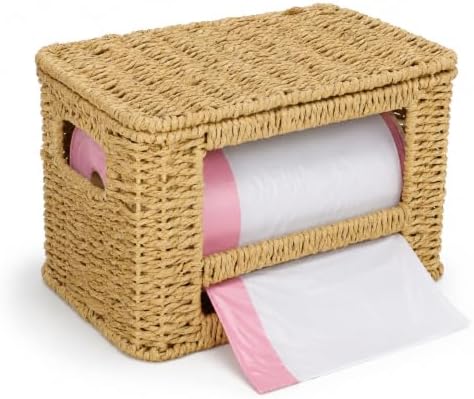 Trash Bag Organizer, Paper Rope Garbage Bag Dispenser Holder for