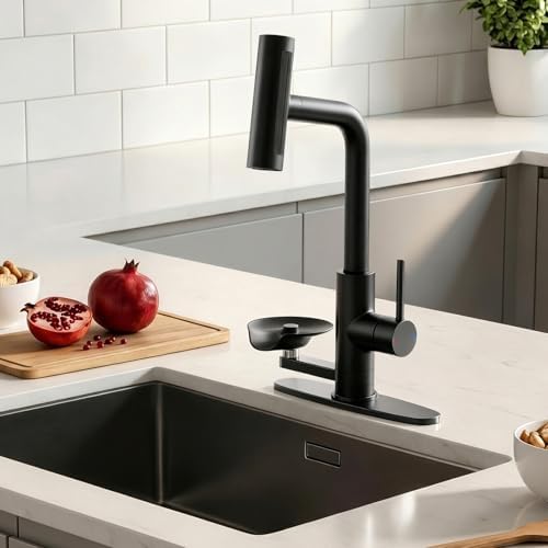 KAIYING Waterfall Kitchen Faucet with Pull-Down Sprayer & Glass Rinser