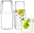 YOUEON 2 Sets 17 Oz Bedside Water Carafe and Glass Set, Nightstand