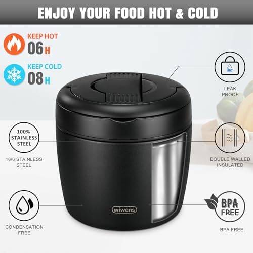 wiwens Thermo Food Jar for Hot Food 32OZ Soup Thermo Lunch Containers
