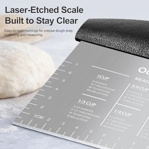 Ourokhome 2-Pack Stainless Steel Dough Scrapers