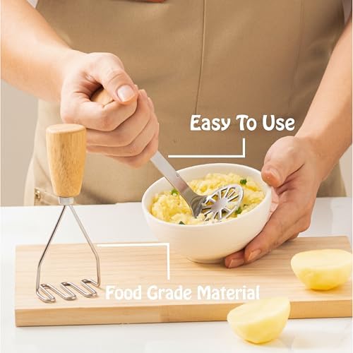 2Pcs Mini Potato Masher,Stainless Steel Mashed Potatoes Masher with