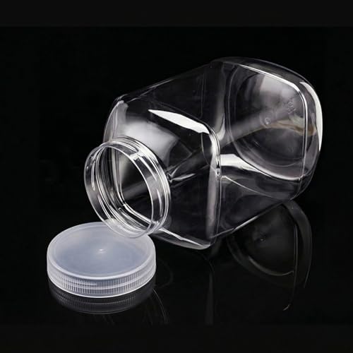 ZOOFOX 2 Pack Clear Plastic Jars, 1.5 Gallon Square Storage Containers