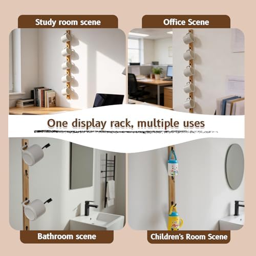 2PCS Wooden Wall Mounted Cup Holder,Coffee Cups Organized Ideal for