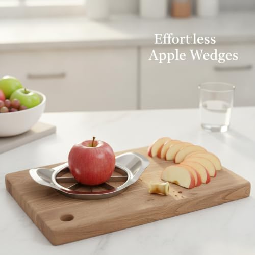 Apple Slicer Corer, Stainless Steel Fruit Divider for Uniform Wedges