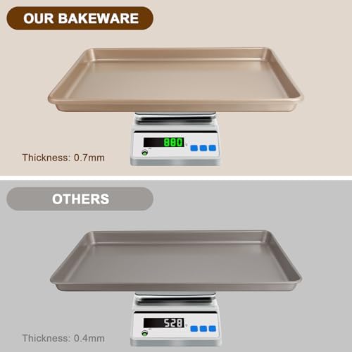 Baking Sheet Pan Set of 3, Nonstick Commercial Cookie Sheets for