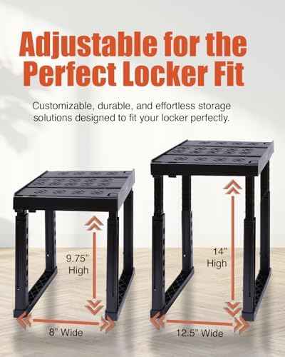 Piffny Locker Organizer Shelf, 2 Pack, Black