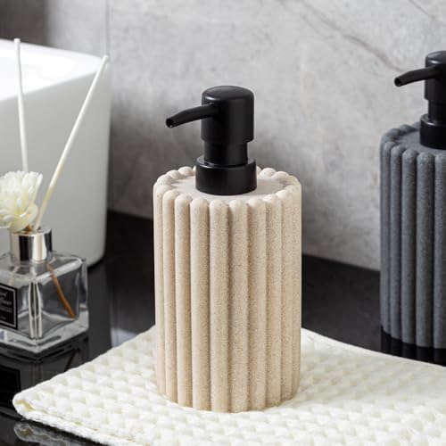 Soap Dispensers, 11.84 OZ, 2 PCS, Beige Sandstone Look