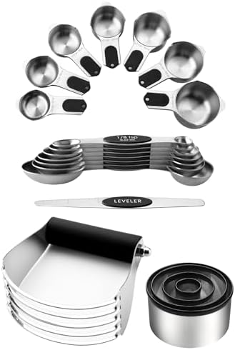 Spring Chef Stainless Steel Magnetic Measuring Cups & Spoons, Set of