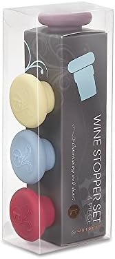 Outset B229 Silicone Wine Bottle Stoppers, Set of 4, Assorted