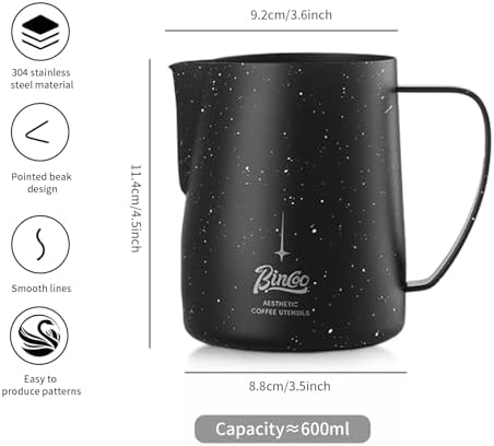 Bincoo Star Milk Frothing Pitcher 21oz/600ml,Espresso Steaming