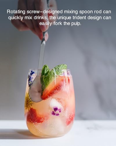 10 Inches Stainless Steel Muddler and Mixing Spoon for Cocktails, Bar