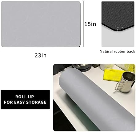 Golener Coffee Bar Mat, 23 x 15 Inch, Marble Gray