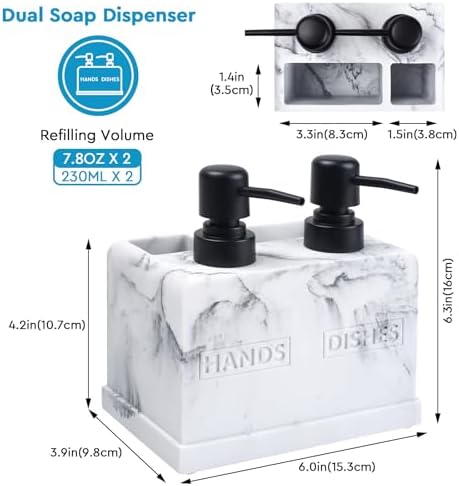 Kitchen Soap Dispenser Set with Sponge and Brush Holders