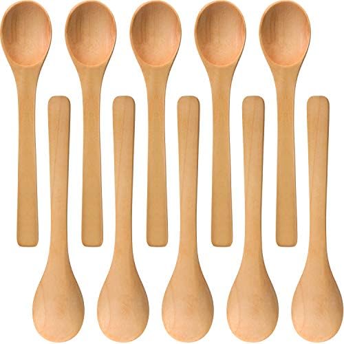 Boao 30 Pcs Small Wooden Spoons, 5.12'' L, Light Brown