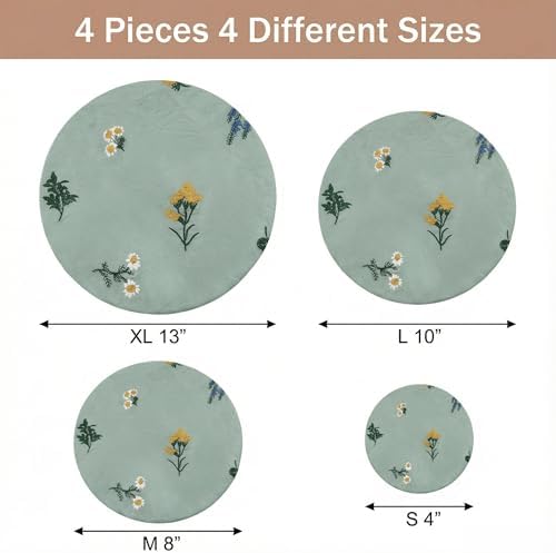 Reusable Bowl Covers, Set of 4, Sage Green