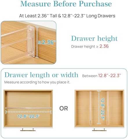 Vtopmart 2.36” Drawer Dividers with Expandable Inserts and 10 Pcs
