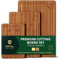 ROYAL CRAFT WOOD Premium Cutting Board Set – Carbonized Bamboo &