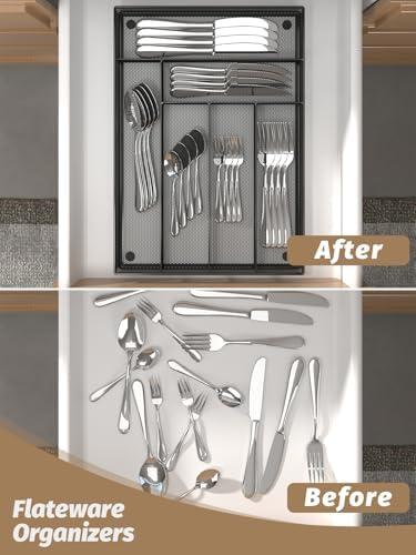 Sedegn Mesh Silverware Tray for Drawers: 6‐Compartment Utensil