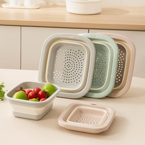Collapsible Colander and Wash Basin Set, Pink