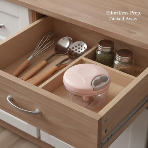 Multipurpose Manual Pull-String Food Chopper for Garlic, Herbs, and