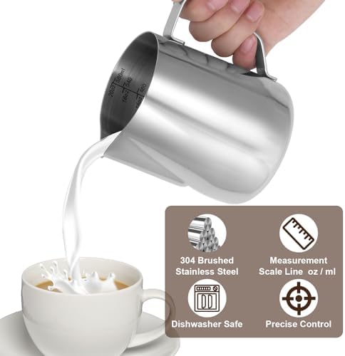 Milk Frothing Pitcher,Milk Steaming Frother Cup,Barista Cappuccino