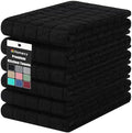 Homaxy Premium Ring Spun Cotton 390 GSM Kitchen Towels, 6 Pack, Black