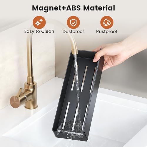 Mystozer Magnetic Spice Rack for Refrigerator, Black 7-Pack