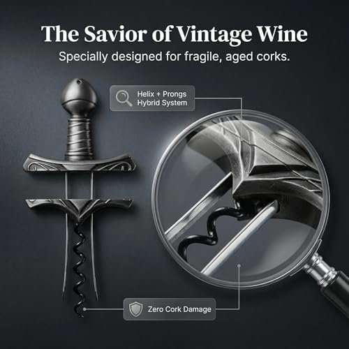 Ah So Wine Opener, Excalibur Sword Wine Corkscrew with Display Base