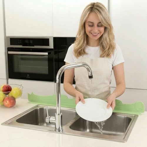 Silicone Kitchen Sink Water Splash Guard Protector for Single or