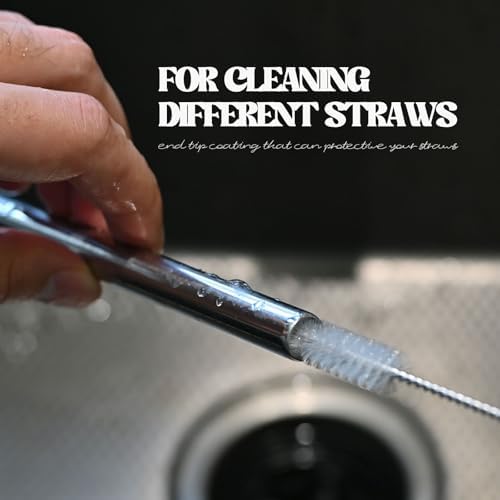 Bottle Brush with Stainless Steel Handle, Straw Cleaner Brushes