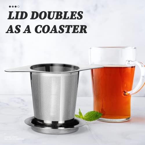 Extra Fine 18/8 Stainless Steel Tea Infuser Mesh Strainer with Large