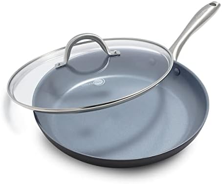 GreenPan Lima Hard Anodized 12" Frying Pan Skillet with Lid, Ceramic