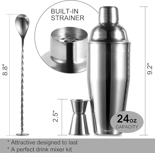 WPHUAW 24oz Cocktail Shaker Bar Set-Professional Margarita Mixer Drink