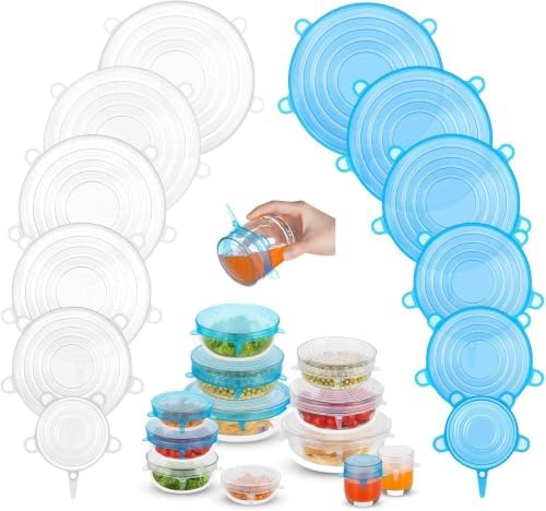 Silicone Stretch Lids, 12PCS Reusable Container Covers