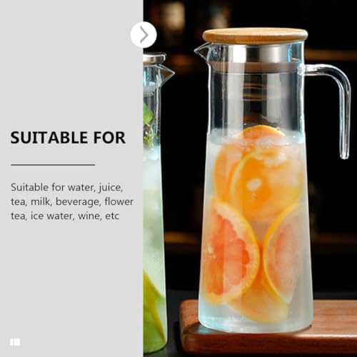 Acrylic Beverage Pitcher with Lid, 1.2l Cold Water Container