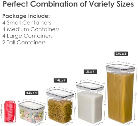 CHEFSTORY 14 PCS Airtight Plastic Food Storage Containers with Lids