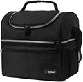 opux Insulated Lunch Bag, Double Decker (Black)
