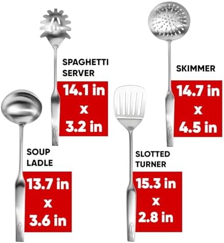 Newness 4-Piece 304 Stainless Steel Cooking Utensil Set