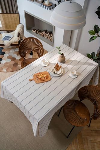ArtBud Cotton Linen Table Cloths Boho Farmhouse Heavy Fabric Table