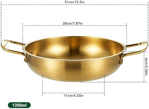 Buachois 20CM Frying Pan, Stainless Steel Nonstick Saute Pan with Dual