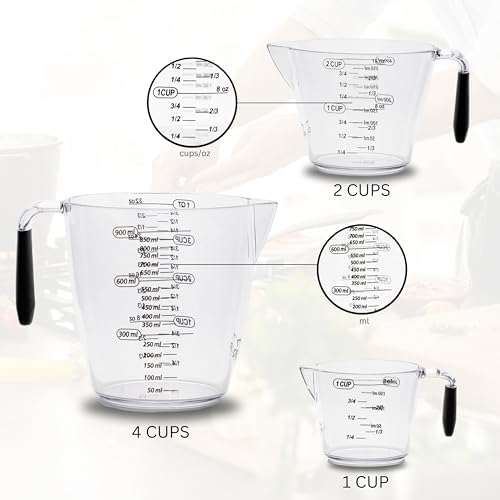 Dalup Measuring Cup Set – Clear Plastic Liquid Measuring Cups