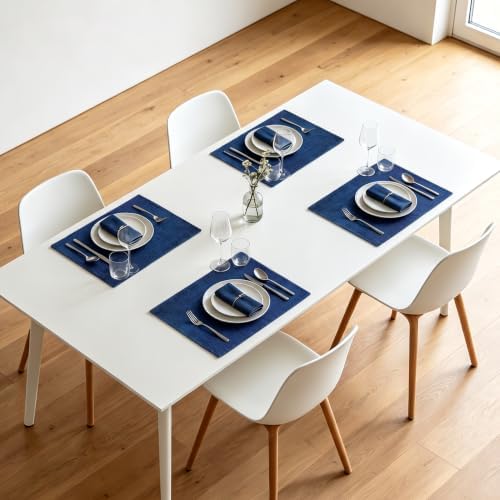Niviy Placemats, Linen Placemats Set of 4, 12x18 Inch Heat Resistant