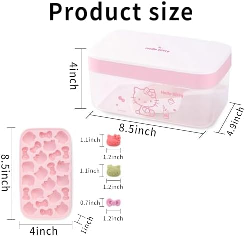 Ice Tray with Lid and Bin and Ice Scoop, Cartoon Silicone Ice Molds