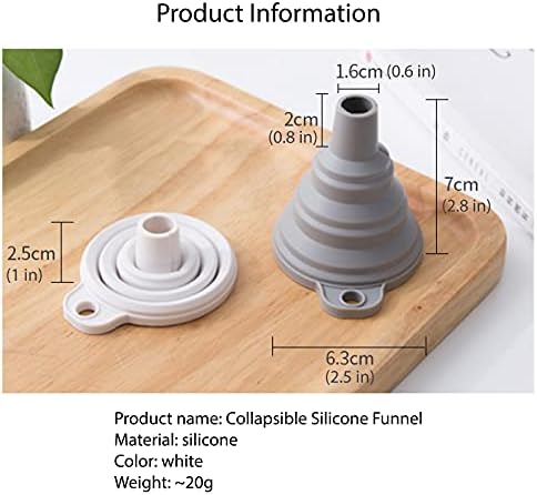 Misitifi Collapsible Funnel, Set of 2, Flexible Silicone Foldable