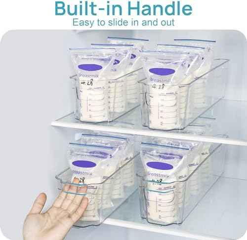 Vtopmart 4Pcs Clear Breastmilk Storage Bags Container in Freezer Fridge