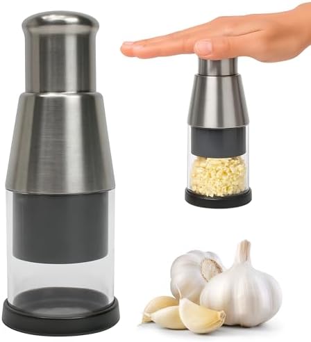 Stainless Steel Garlic Press, Silver